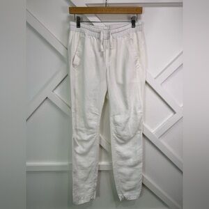 Standard James Perse 100% Linen Utility Drawstring Pants White Size 1 (Small)